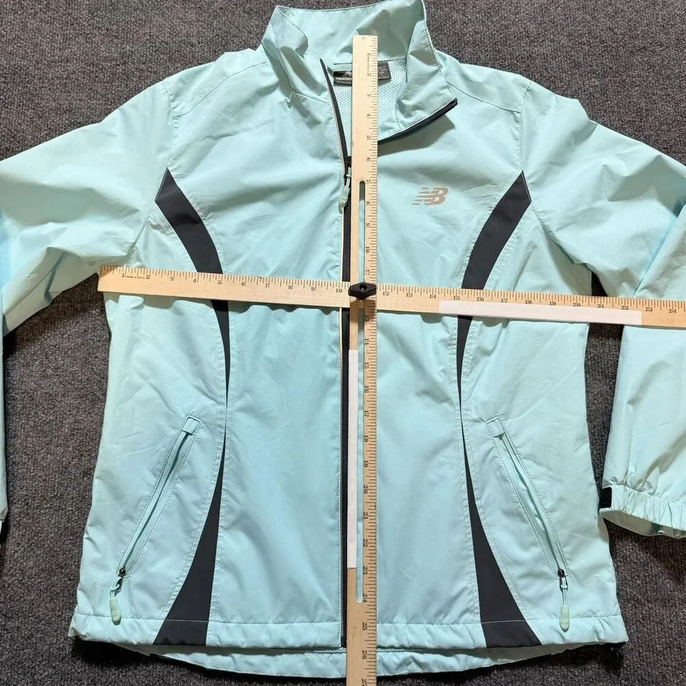 New Balance Jacket Womens Large Blue Colorblock Full Zip Running Windbreaker